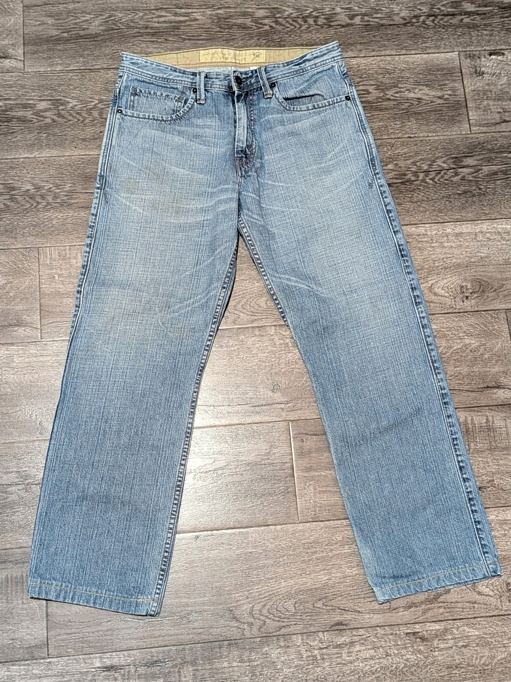 Levis Eco 539 Vintage Straight Jeans Mens 32x32 Light Wash Organic Green Tab